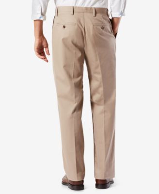 Men's Big & Tall Easy Classic Pleated Fit Khaki Stretch Pants
