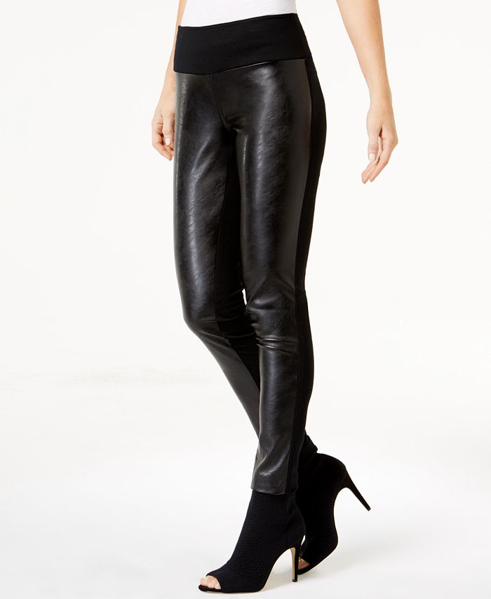 I.n.c. International Concepts Petite Faux-Leather Skinny Pants, Created For  Macy's