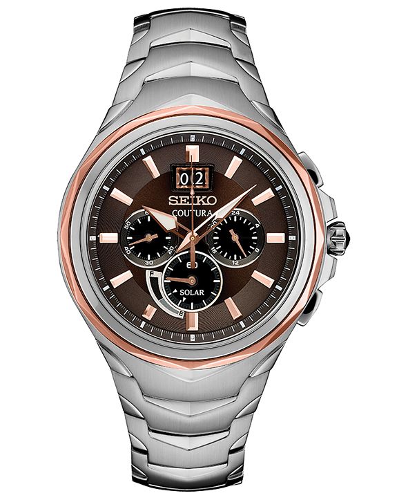 seiko coutura men's steel bracelet chronograph watch
