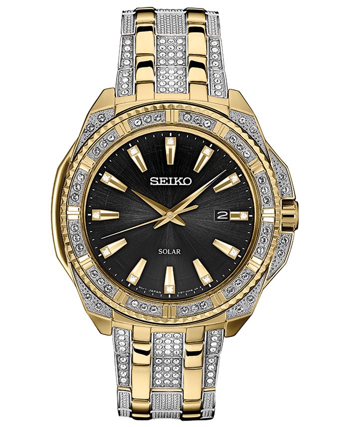 Seiko Men's Solar Dress Two-Tone Stainless Steel Bracelet Watch 45mm &  Reviews - All Watches - Jewelry & Watches - Macy's
