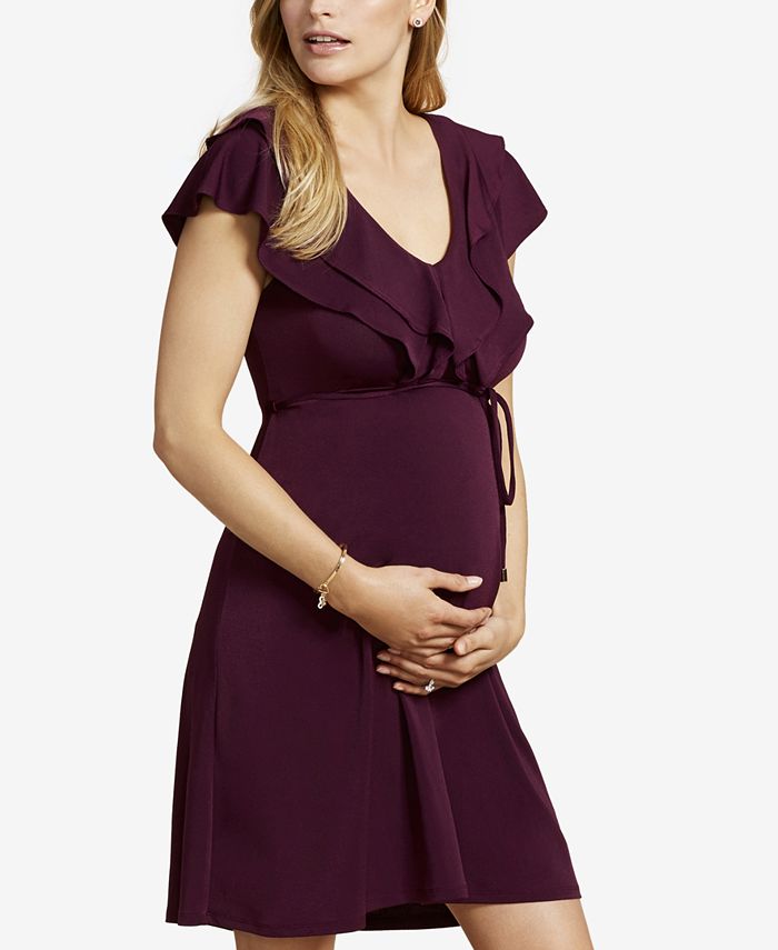 Jessica Simpson Maternity Ruffled A Line Dress Macys 4431