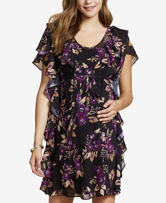 Jessica Simpson Maternity Ruffled Floral Print Dress Macys 8016