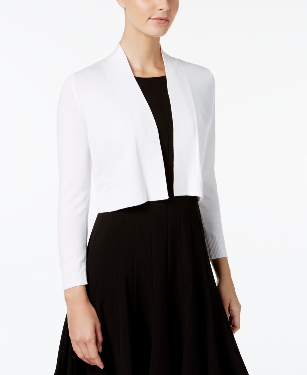 Calvin Klein Cropped Open-Front Cardigan