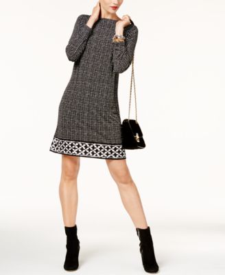 michael kors long sleeve black dress