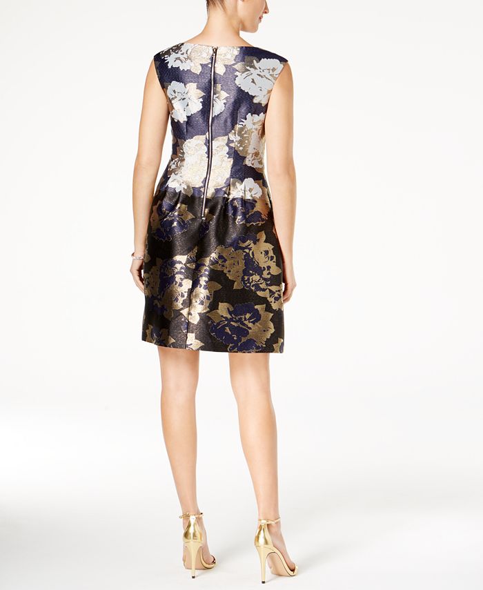 Vince Camuto Abito Da Cocktail Donna In Jacquard Con Maniche Ad Aletta – Fit & Flare