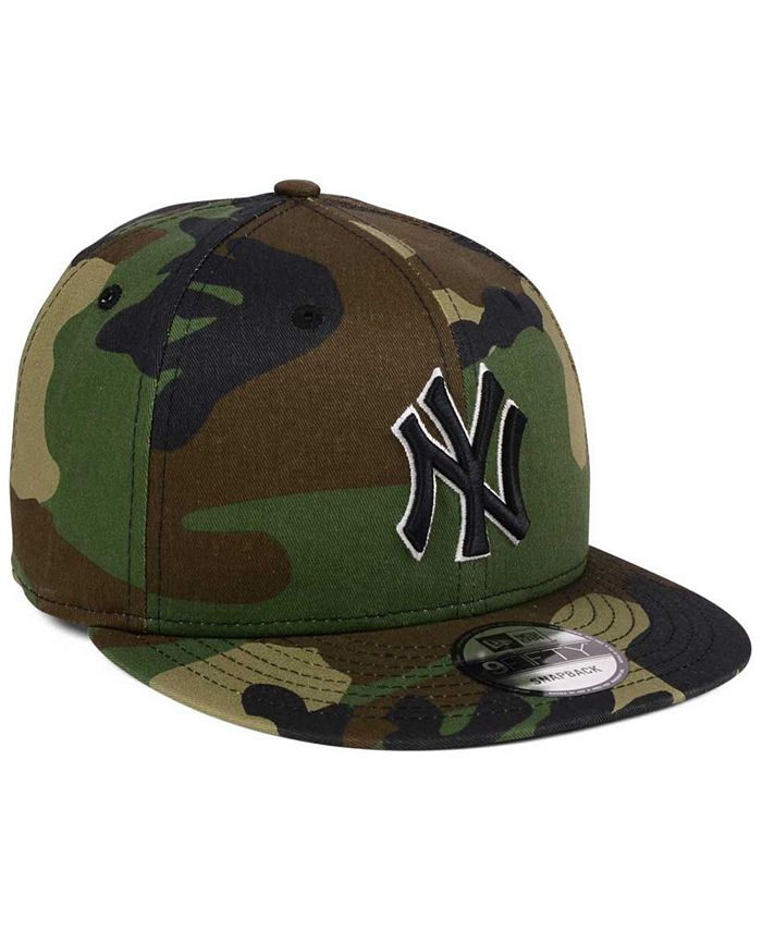 New Era New York Yankees Woodland Black/White 9FIFTY Snapback Cap - Macy's