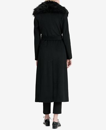Calvin klein faux fur maxi shop coat