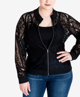 lace bomber jacket plus size