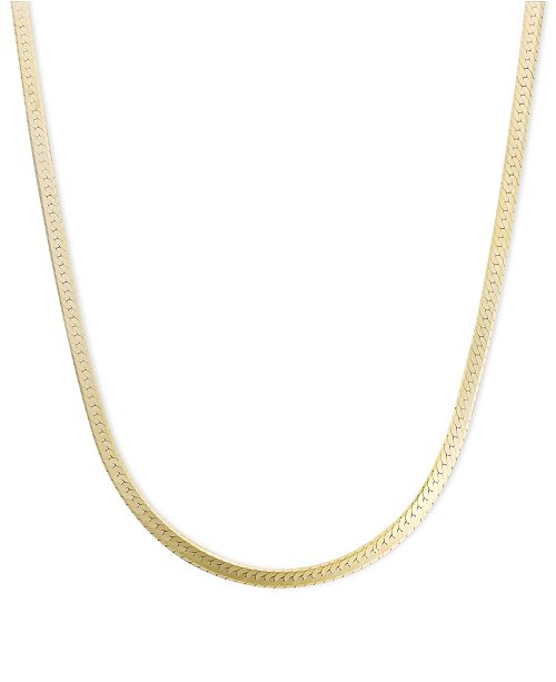 Macy's 14k Gold Necklace, 18" Flat Herringbone Chain (11/4mm
