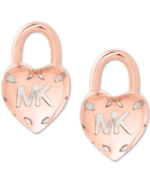 UPC 796483361010 product image for Michael Kors Two-Tone Logo Heart Padlock Stud Earrings | upcitemdb.com