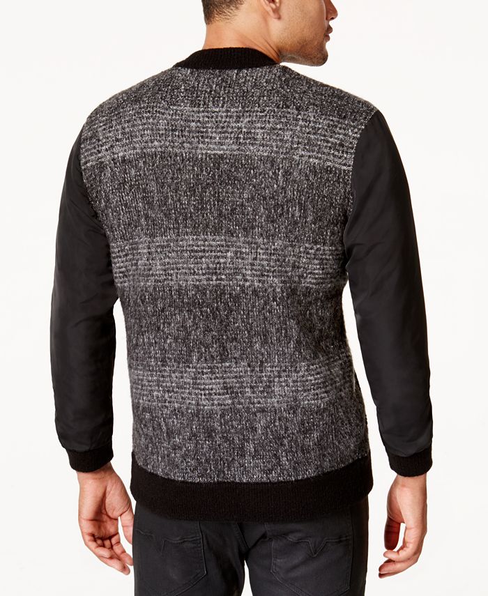 GUESS Men's Mixed Media SweaterJacket Macy's