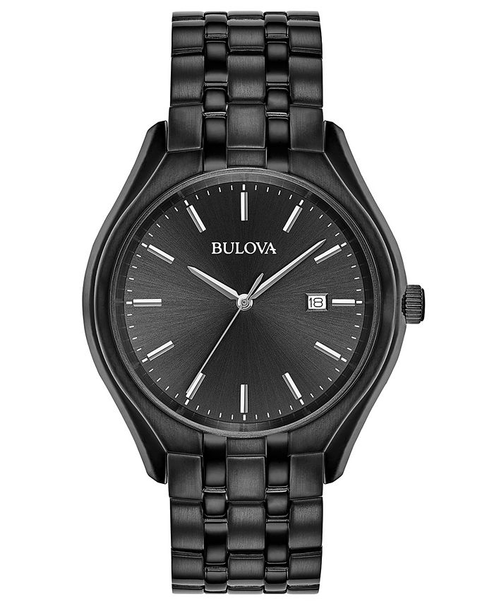 Bulova Men s Dress Black Stainless Steel Bracelet Watch 41mm