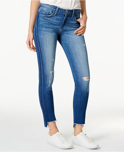 Tuxedo Stripe Skinny Ankle Jeans - Black main image 0