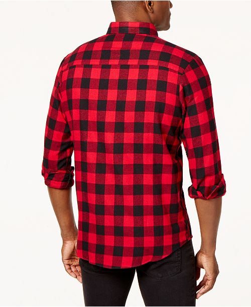 Club Room Men's Flannel Shirt, Created for Macy's & Reviews - Casual ...