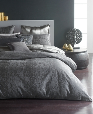 DONNA KARAN CLOSEOUT! DONNA KARAN HOME MOONSCAPE REVERSIBLE TEXTURED JACQUARD DUVET COVER, FULL/QUEEN