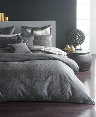 Moonscape Reversible Textured Jacquard Duvet Cover, Full/Queen