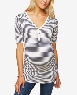 Motherhood Maternity - Maternity Ruched Henley Shirt