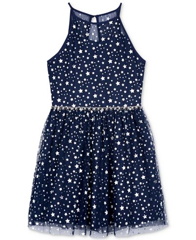 Bcx Star Print Fit Flare Dress Big Girls 7 16 All Girls