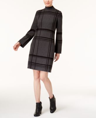 Style & Co Plaid Mock-Neck Sweater Dress, Created for Macy's - Macy's