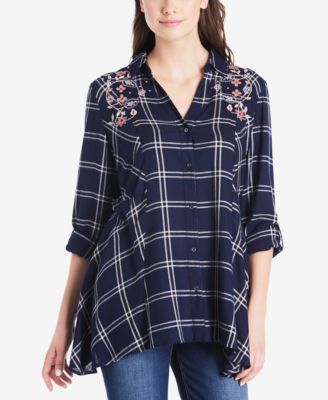 Vintage America - Ries Embroidered Plaid Shirt