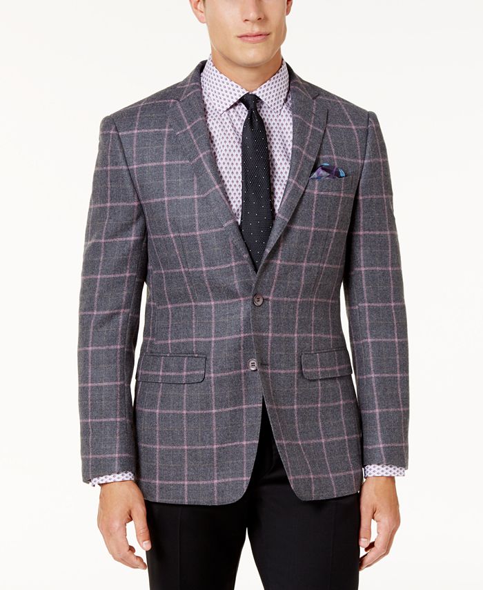 Grey windowpane sport best sale coat