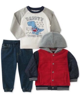 Kids Headquarters - 3-Pc. Hooded Jacket, Tough Guy T-Shirt & Jeans Set, Baby Boys (0-24 months)