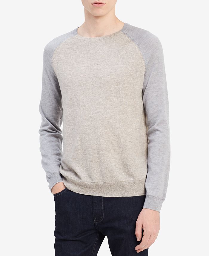 Calvin Klein Men's Merino Raglan Sweater & Reviews - Sweaters - Men - Macy's