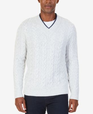 Nautica Men s V Neck Cable Knit Sweater Macy s