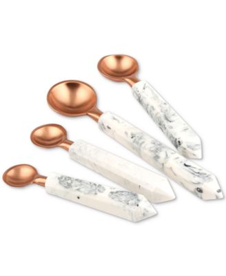 Thirstystone - Copper Finish Measuring Spoons with Faux Marble Handles, Set of 4