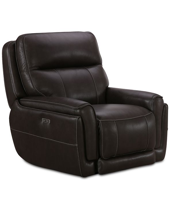 Furniture Summerbridge Leather Power Glider Recliner with 
