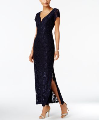 macys navy formal dress