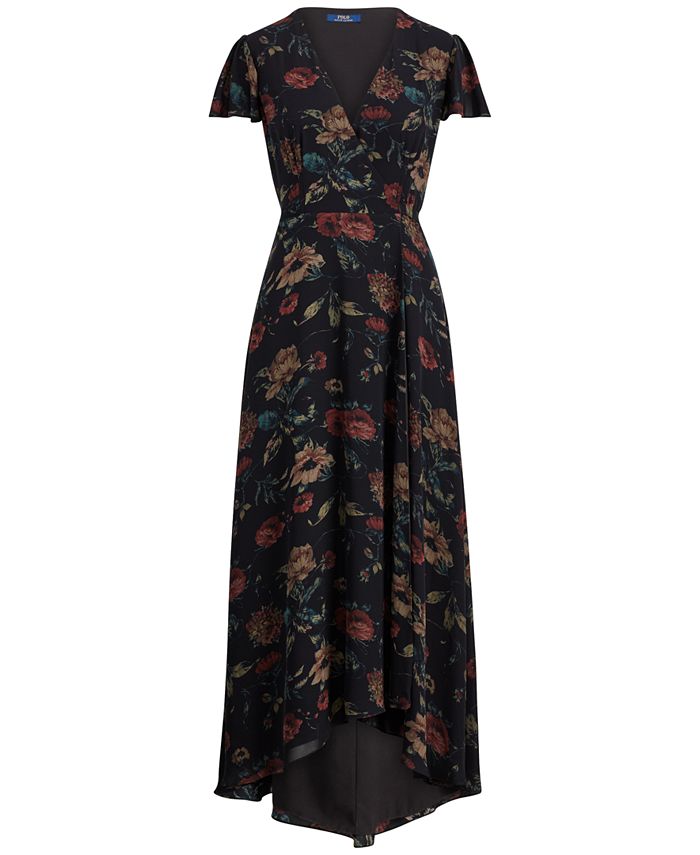 Polo Ralph Lauren Floral-Print Silk Maxi Dress - Macy's