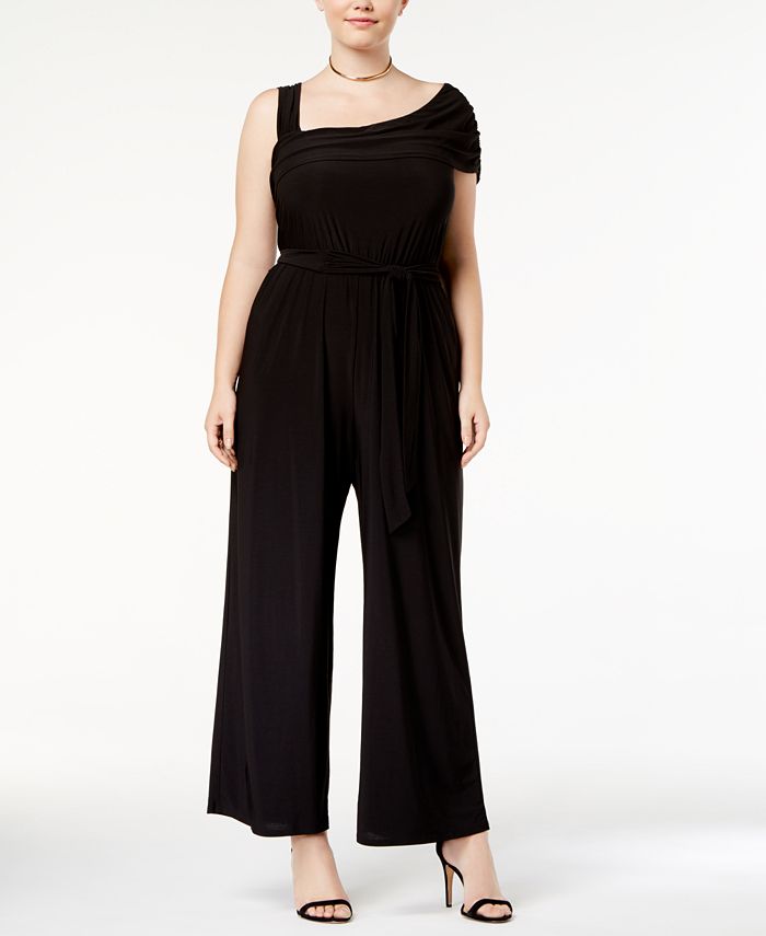Love Squared Trendy Plus Size One-Shoulder Jumpsuit - Macy's