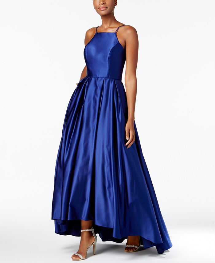 Betsy & Adam High-Low Satin Gown - Macy's