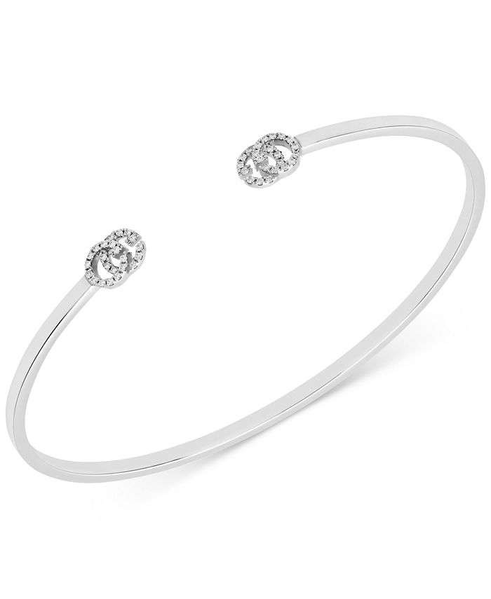 Gucci Diamond Logo Cuff Bracelet 1 10 ct. t.w. in 18k White Gold