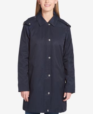tommy hilfiger women's hooded raincoat