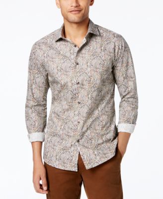 Tallia - Men's Slim-Fit Paisley Dress Shirt