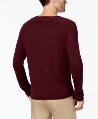 Daniel Hechter Paris Men's Raw Edge Merino Wool Sweater 
