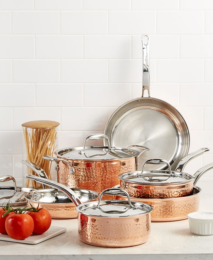 Lagostina Martellata Tri-ply Copper 10-Pc. Cookware Set & Reviews - Cookware - Macy's