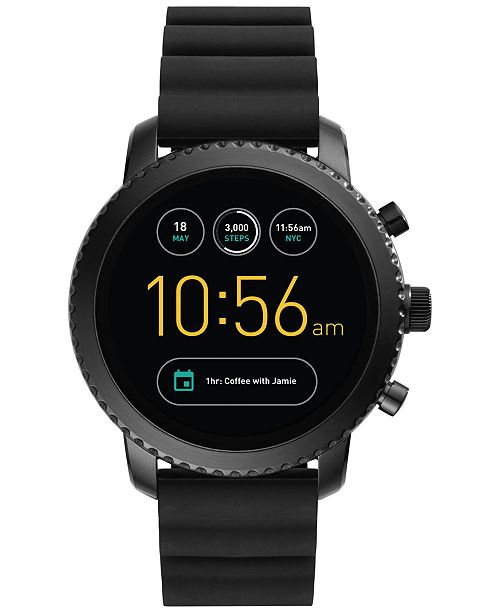 Fossil Q Men's Explorist Gen 3 Black Silicone Strap