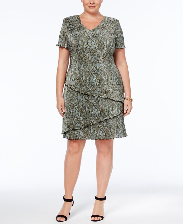 Connected Plus Size Tiered Bodre Dress Macys 1360