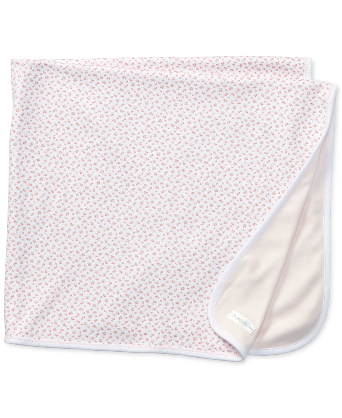 Polo Ralph Lauren Baby Girls Reversible Floral Cotton Blanket In Delicate Pink