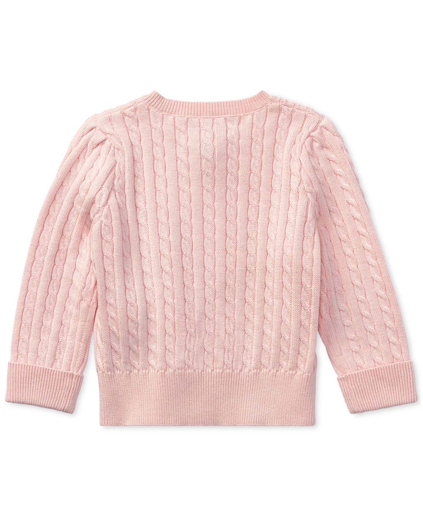Детский вязаный кардиган Polo Ralph Lauren из хлопка, цвет: Розовый — фото 2
