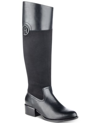 tommy hilfiger two tone riding boots