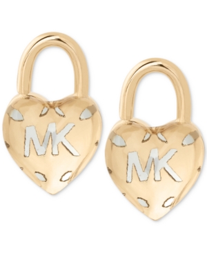 UPC 796483361003 product image for Michael Kors Two-Tone Logo Heart Padlock Stud Earrings | upcitemdb.com