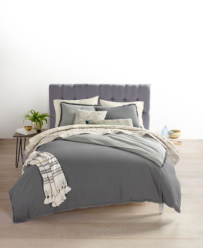 Martha Stewart Collection Cotton Linen Charcoal 2Pc. Twin Comforter