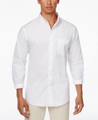 Club Room Men's Solid Stretch Oxford Cotton Shirt, Created for Macy's ...