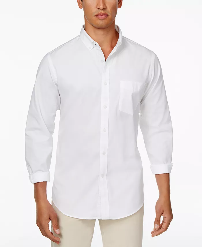 Men's Solid Stretch Oxford Cotton Shirt - thumbnail 6