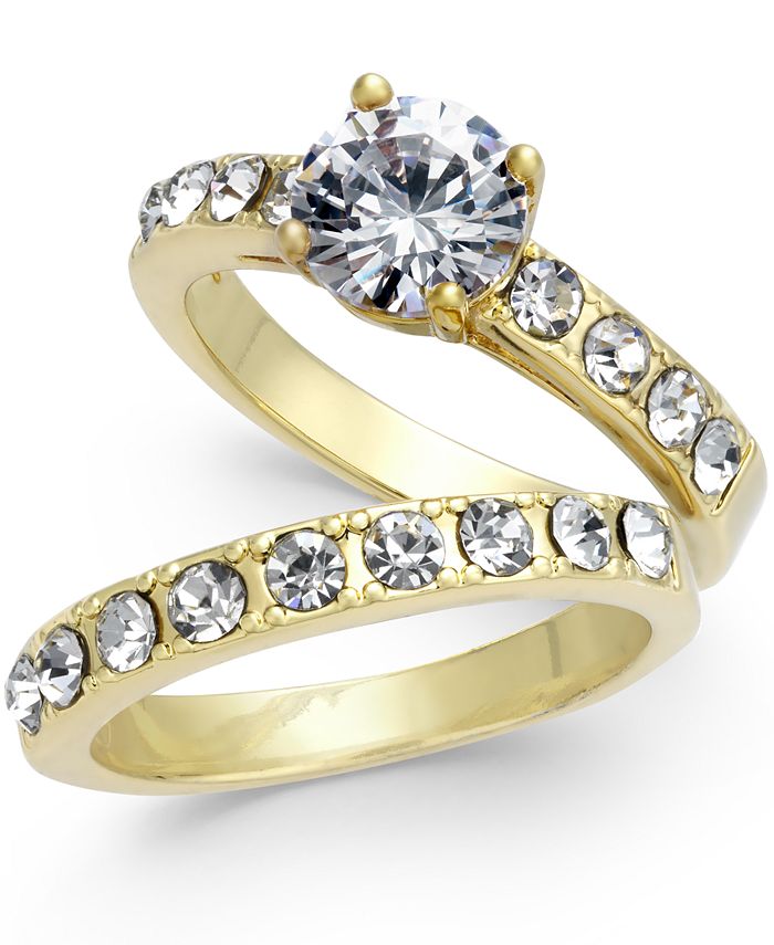 Charter Club Gold-Tone 2-Pc. Set Cubic Zirconia Rings, Created for Macy ...