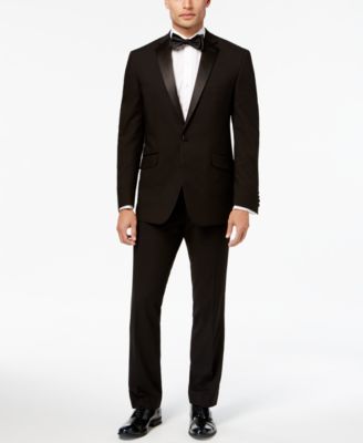 Kenneth Cole Reaction - Men's Slim-Fit Technicole Black Notch-Lapel Tuxedo